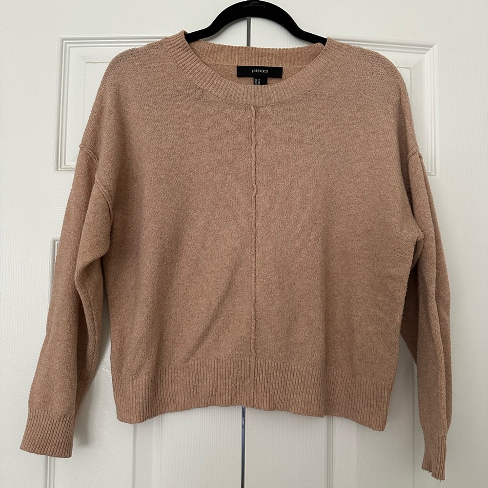 Forever 21 Women's Brown Crew Neck Sweater